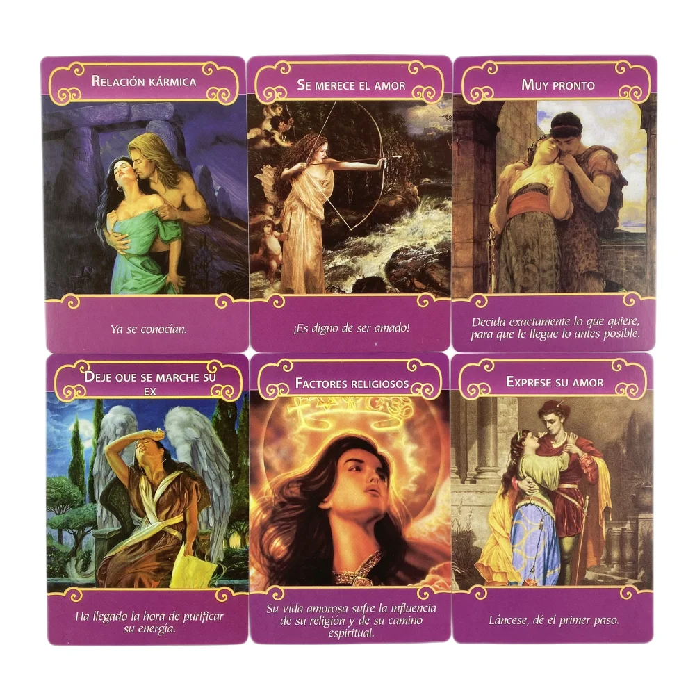 Los Angels Del Amor Oracle Cards A 44 Tarot English Or Spanish Divination Edition Deck Borad Games