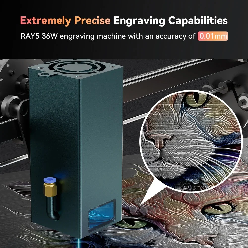 RAY5 30W 레이저 조각 절단 모듈 헤드 강력한 CNC 초점 다이오드 레이저 조각기 기계 액세서리 눈 보호