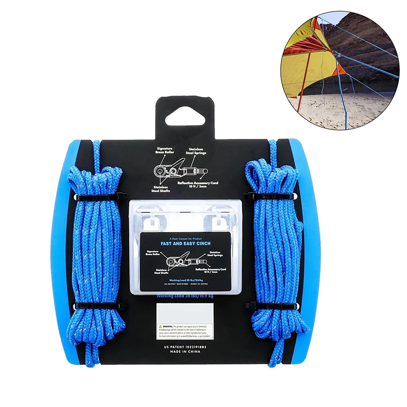 Rope Roller With Roller Cam Technology,Easy Secure Tie Down For Outdoor, Camping, And Boating Guy Lines