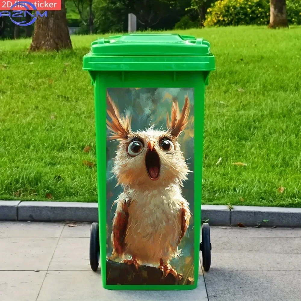 2D Print Bin Decor Sticker Trash Can Art Decal Household Display