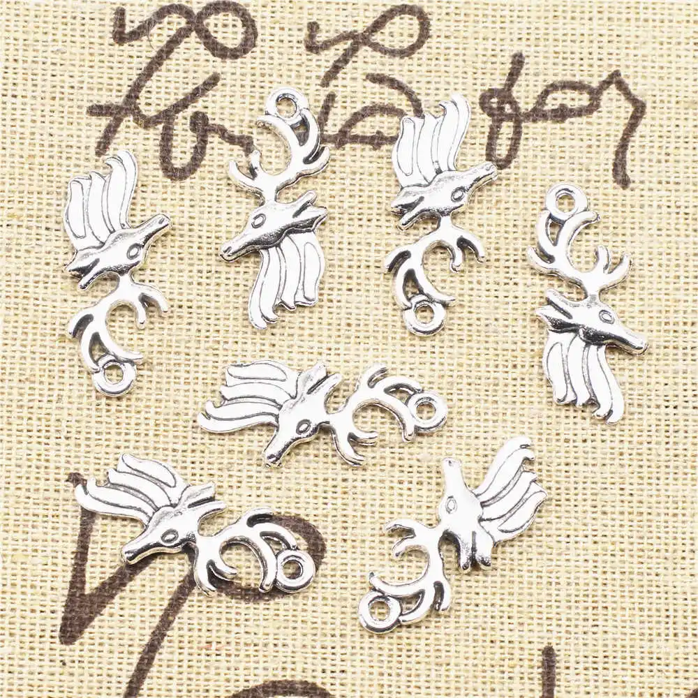 Man Jewelri Hobbies And Crafts Materials Charms Deer Antique Silver Color Pendant 12x27mm 10pcs