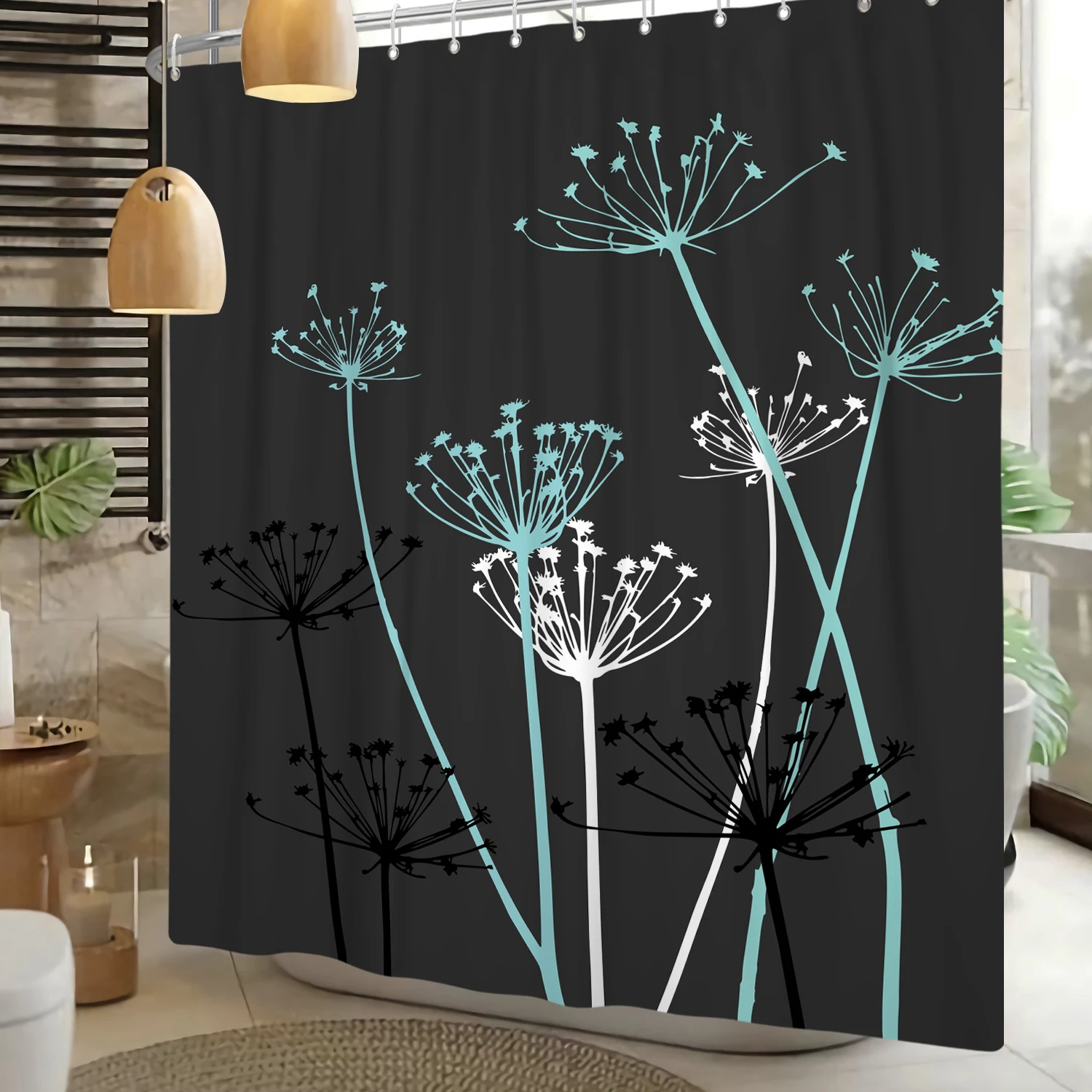 Dandelion Flowers Shower Curtain Modern Nordic Minimalist Waterproof Polyster Home Decor Bathroom Curtain with Hooks