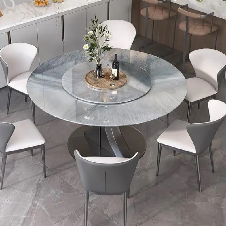 Dining table premium marble household high-end natural microcrystalline stone round