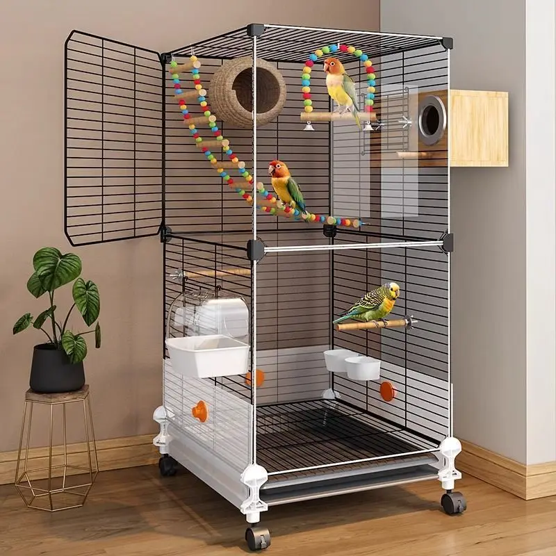 

Bird cage parrot cage large household new splash-proof tiger skin Xuanfeng peony special luxury villa bird