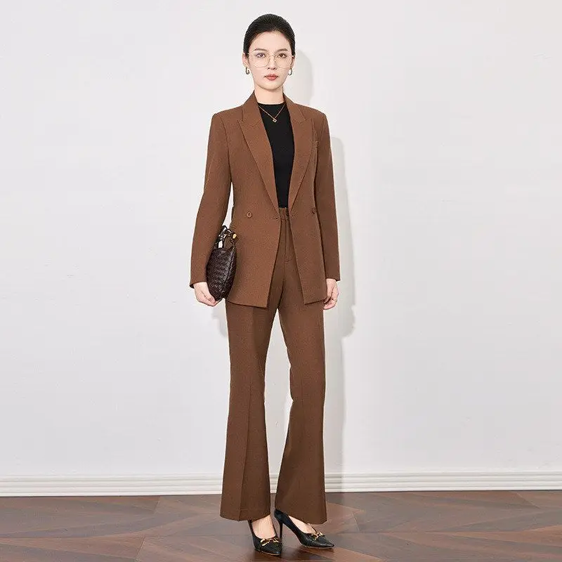 High-End Women's Lawyer Suit Set Long Sleeve Autumn Winter Professional Fashion Business Women's Trouser Suit Custom Tailor