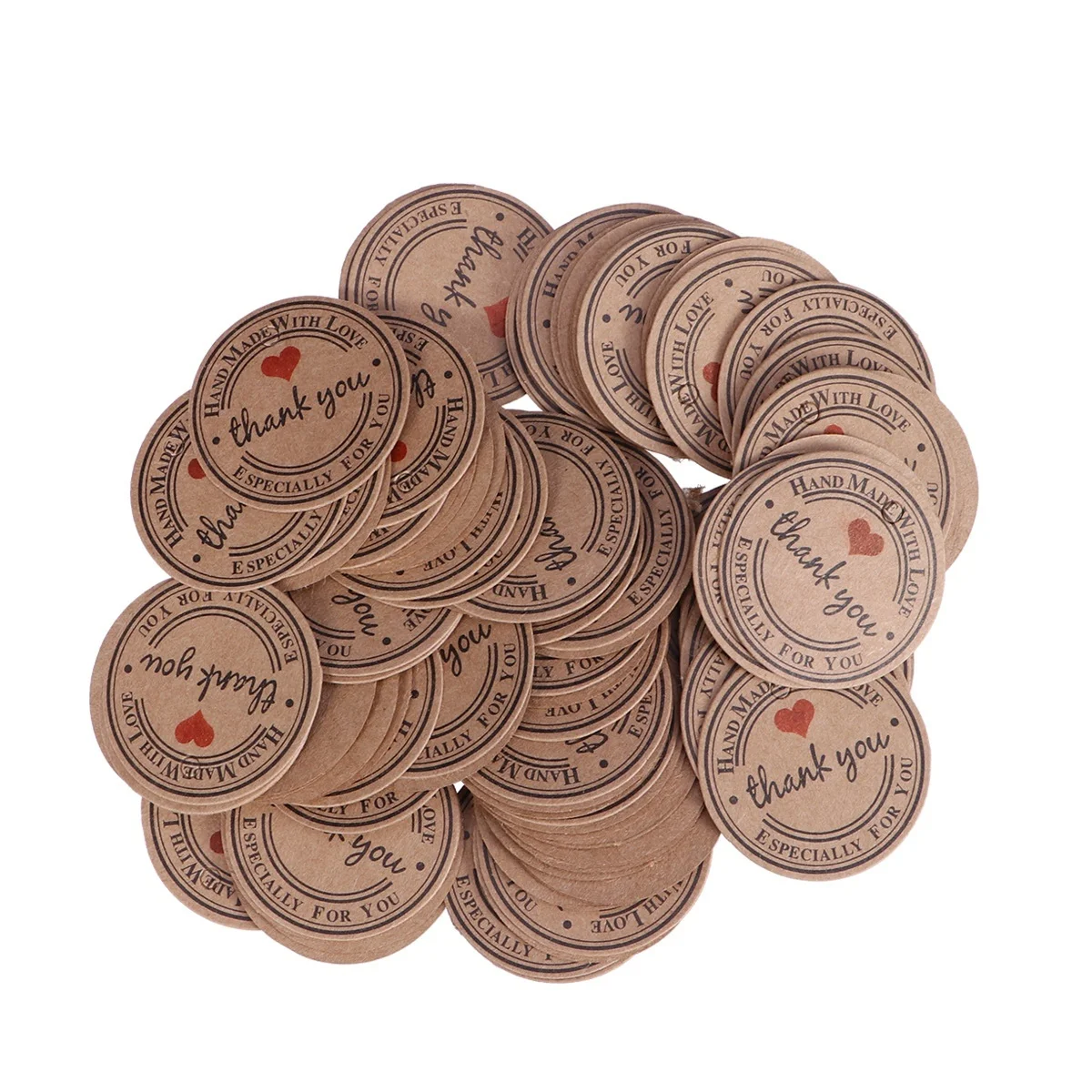 

100pcs Love Tags Thank You Paper Gift for Wedding Party Favor Craft Thank You Hanging Tags Supplies Scrapbook Embellishment