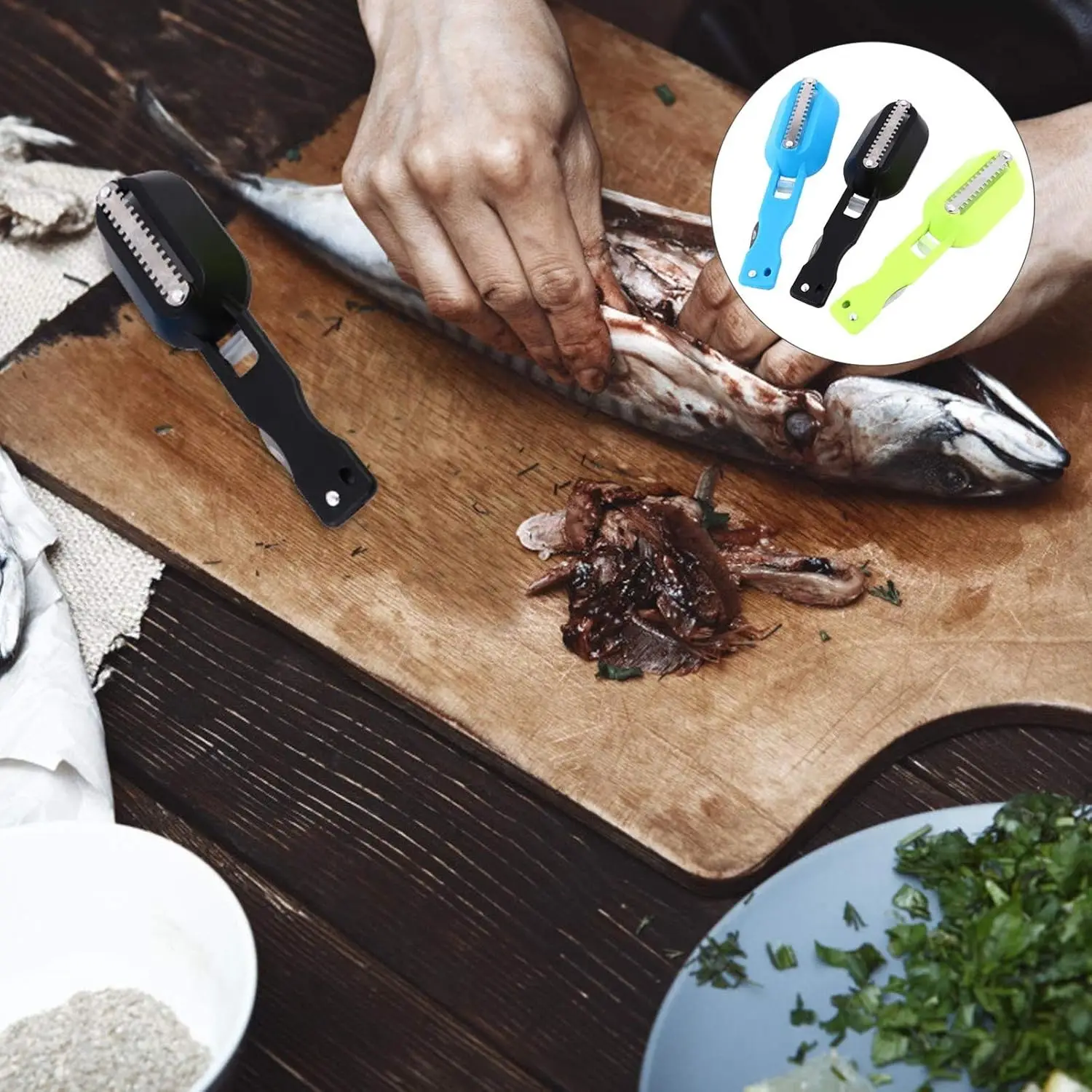 Fishing Tools Fish Scaler Remover Fish Skin Brush Fish Cleaning Tool Scraping Scales Device Kitchen Gadgets for Home Cooking