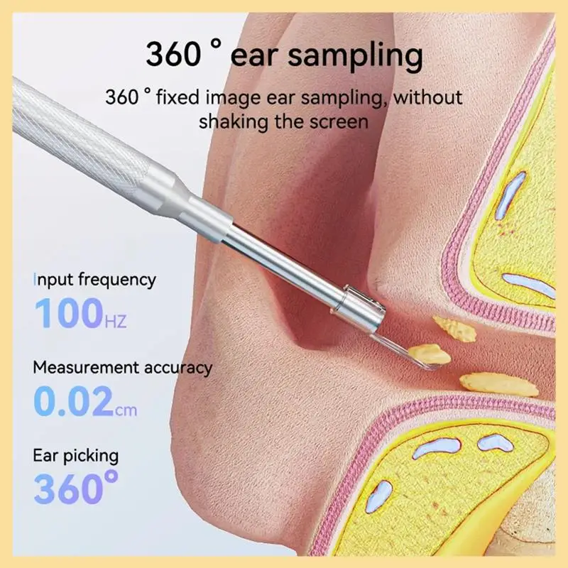 GOOD-Digital Otoscope 3.9Mm Ear Otoscope Screen 4.3 Inch For Cleaning Smart Visual Ear Picking Stick 30MP Type-C Ear Camera