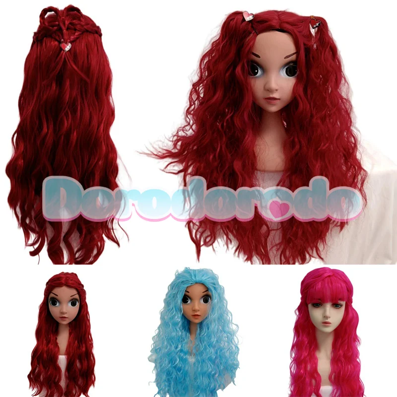 Princess Red Cosplay Wig Princess Pink Wig Chloe Charming Net Wig High Temperature Fiber Hair For Hallowmas Party Kid Suitable