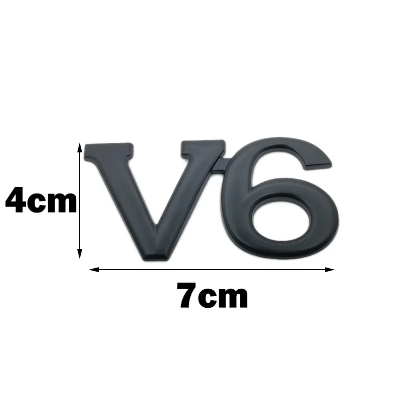 Metal Car Sticker V6 V8 Rear Emblem Badge Decals Tail Trunk Sticker for Benz AMG BMW Mazda Chevrolet Skoda Ford Opel Audi Volvo