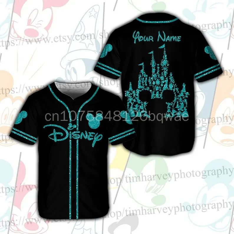 Mickey Mouse Disneyland 50th Anniversary Cruise Ship Baseball Jersey Walt Disney World 3D Baseball Jersey Fashion Casual Shirt