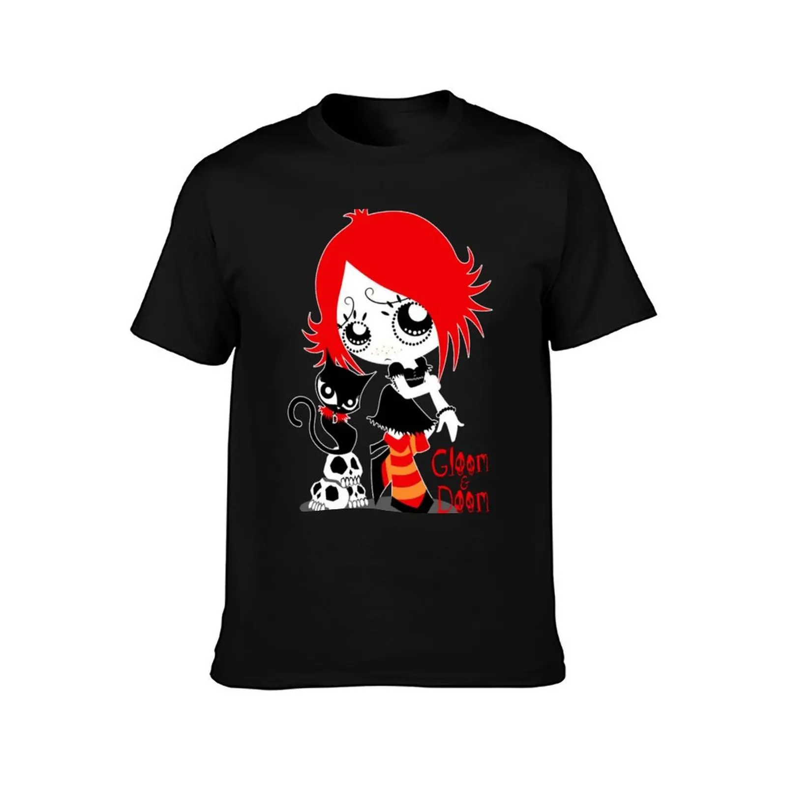 Ruby Gloom and Doom Kitty T-Shirt, Summer Casual Cotton Tee, Oversized Streetwear Tops, Vintage Graphic Print, Unisex Men Women