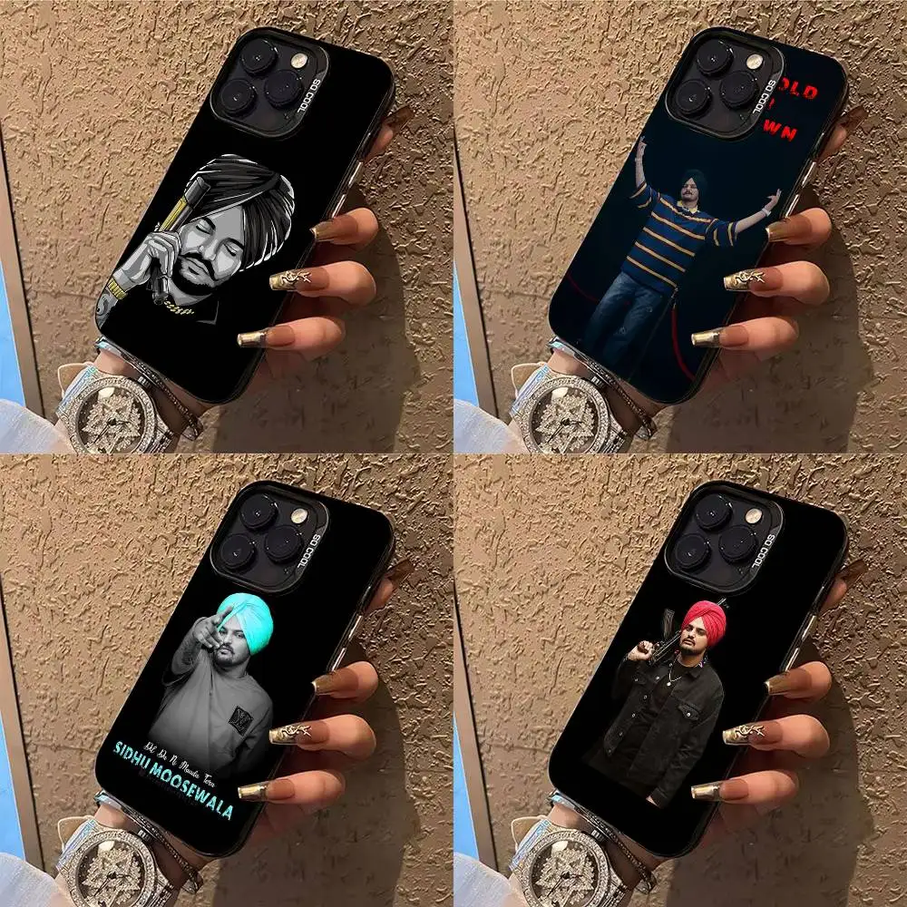 

S-Sidhu Moose W-Wala Phone Case For iPhone 17,16,15,14,13,12,X,8,Pro,Max,Plus,E,SE4,Air,Mini IMD Matte Black