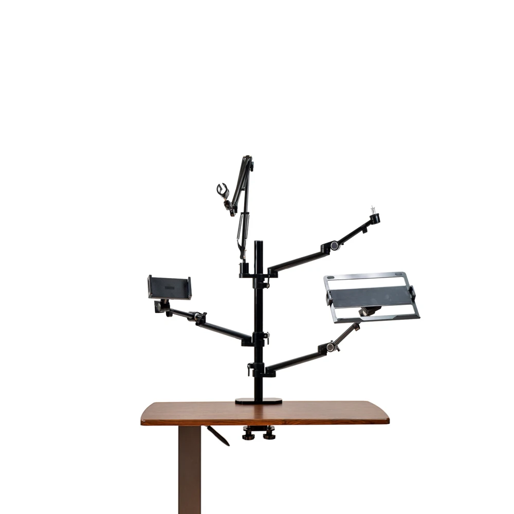 

live stream Arms Compatible Camera Lighting tablet Vesa Monitor Clamp Stand microphone desk stand for broadcasting equipment