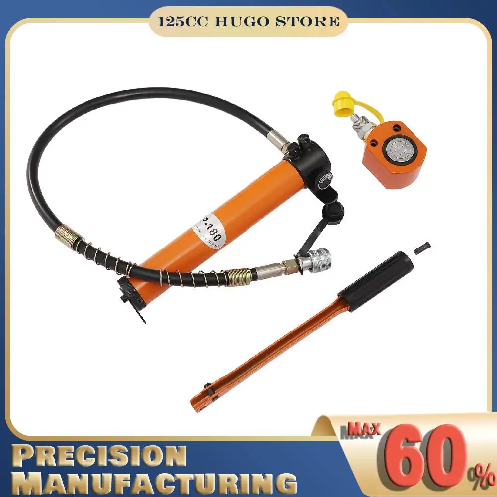 10T Manual Hydraulic Pump Lifting Jack Set Single-Acting Short Jack  Ram Cylinder Hand-Operated Hydraulic Jack