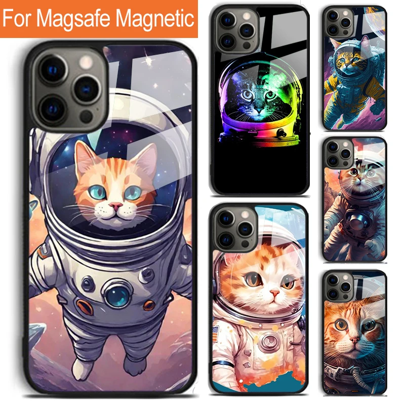 Space Kitty Cat Adventures Phone Case For iPhone 16 15 14 13 12 11 Pro Max Plus Magsafe Magnetic Wireless Charging Cover