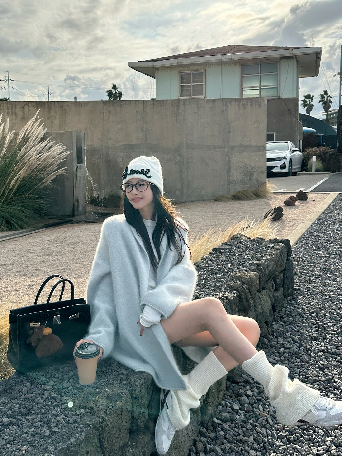 

Женский шерстяной кардиган EKOOL с эффектом кроличьего меха, вязаный, свободного кроя, утепленный, на осень-зиму