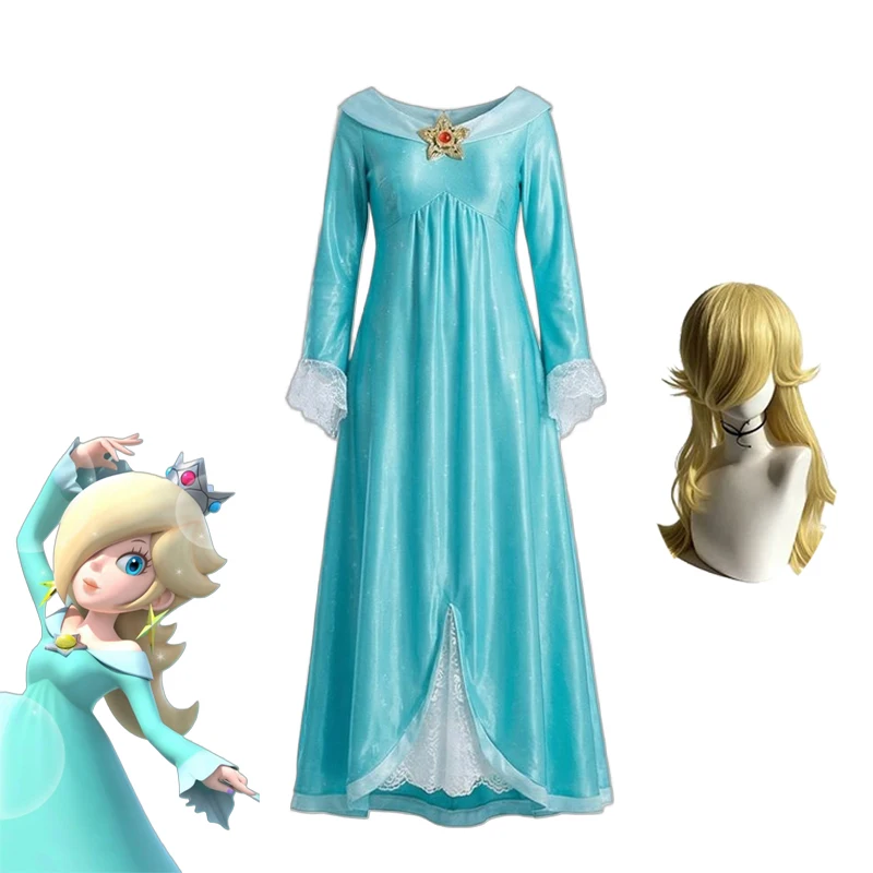 Women's Rosalina Cosplay Costume, Galaxy Princess Dress with Crown & Star Accessory, Adult Halloween Fancy Outfit Anime view 2