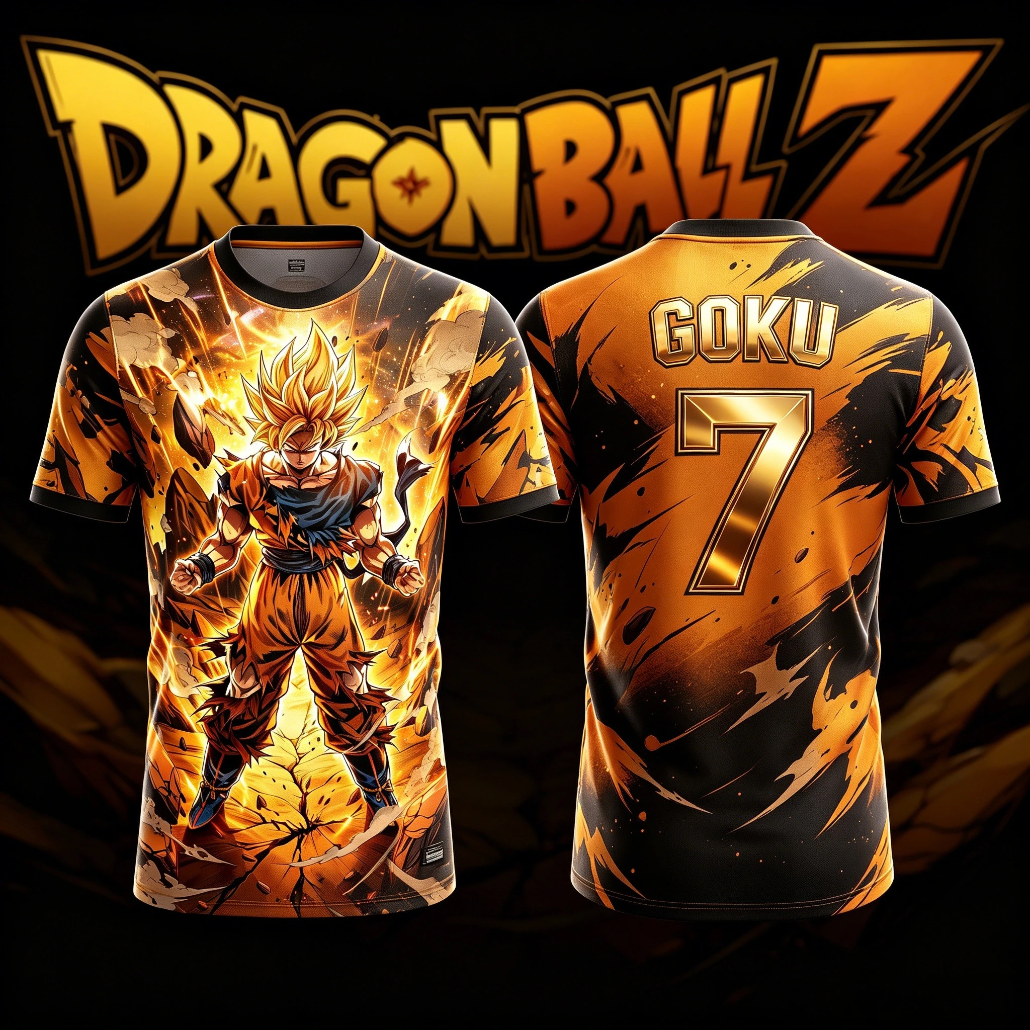 2026 Neues Erwachsenen-Fußballtrikot für Herren mit Dragon Ball NO.10/7 Goku 3D-Druck, Anime-T-Shirt für Kinder, Spezielles Fußballtrikot im Y2k-Stil