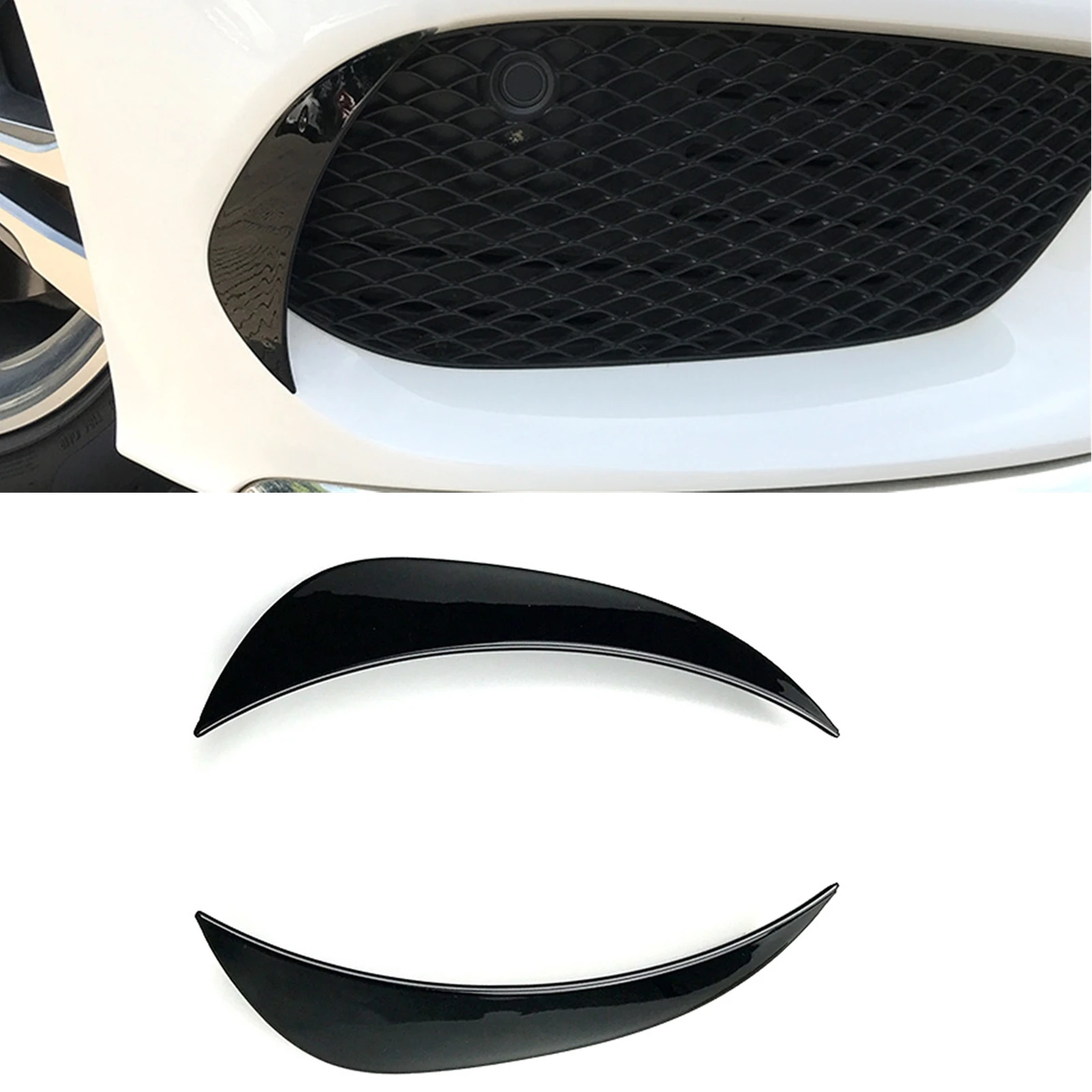 

For Mercedes Benz C Class W205 2015-2018 C200 C43 AMG Fog Light Intake Frame Splitter Lip Front Bumper Side Hood Air Vent Trim