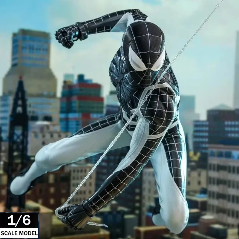 Original Black And White Spider Man Action Figure 1/6 Negative Space Suit Spider-Man Figures Ht Vgm36 Game Spiderman Gift Toy