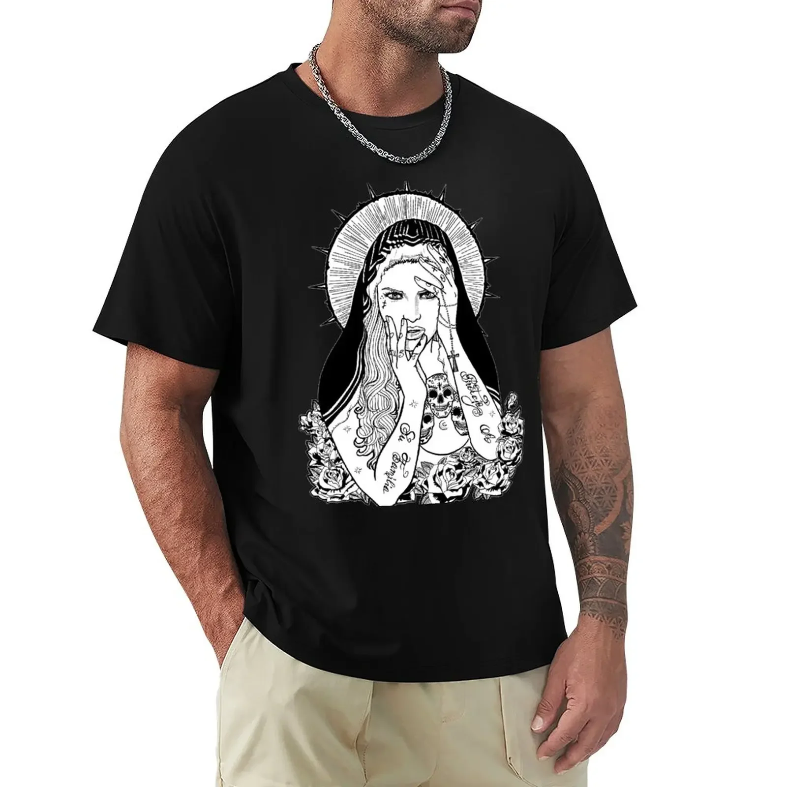 Madonna Mary T-Shirt summer top cute tops boys animal print men graphic t shirts