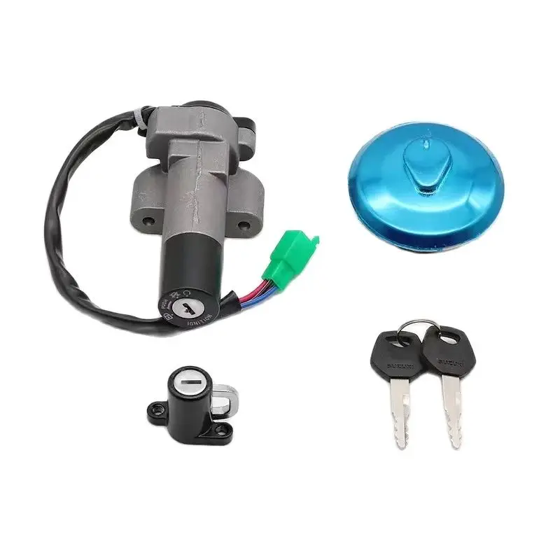 Motorcycle Ignition Switch Lock+Fuel Gas Tank Cap Cover Seat Lock Set For SUZUKI GD110