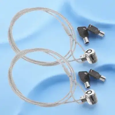 

2 комплекта портативного замка для ноутбука с ключом, длина кабеля 6 футов, прочный материал, вращающийся дизайн для ноутбука, защитный фиксирующий кабель для ноутбука