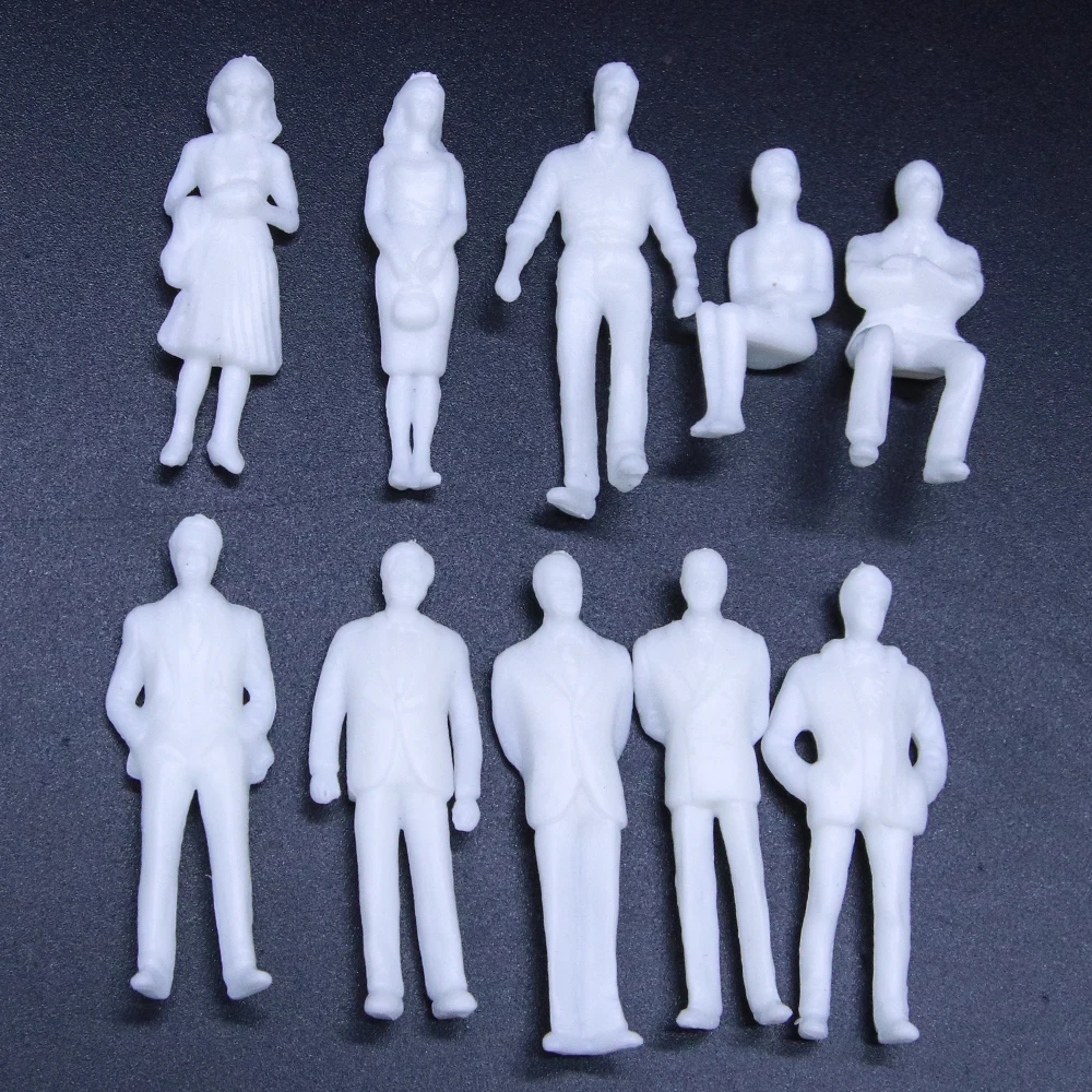 200Pcs Scale 1:50-1:300 Miniature People Model White Figures For Making Building Sand Table Railway Scene Layout Diorama Kits