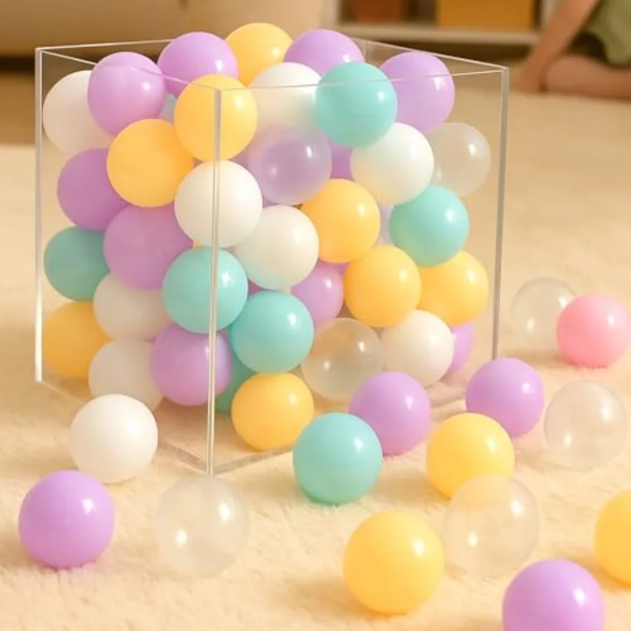 Ball Pit Balls 100 bolas de color perla 5,5 cm bolas de plástico suaves sin BPA para parque infantil de bebé y casa de rebote a prueba de golpes y