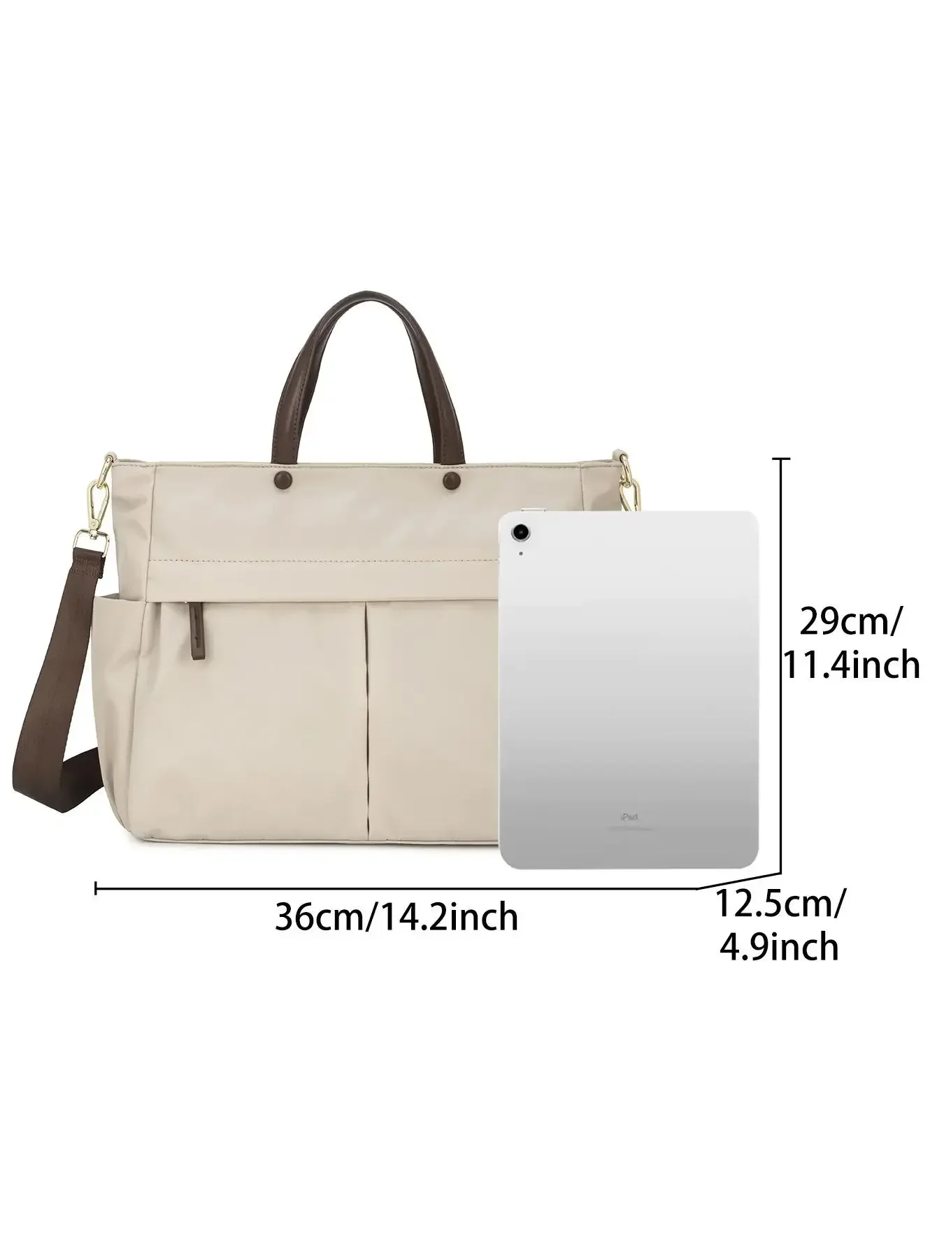 14 polegadas laptop sacola para as mulheres, grande bolsa de ombro para o trabalho, bolsa elegante para o negócio