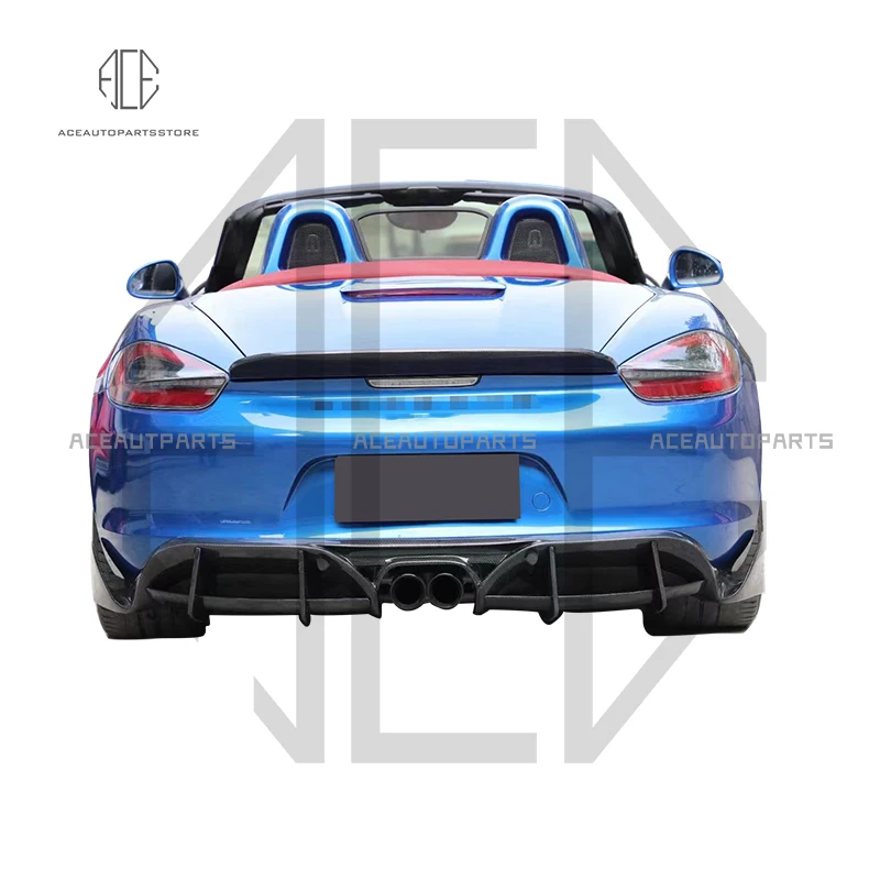 PD Style Carbon Fiber Front Bumper Rear Diffuser Spoiler Rear Side Skirts Bumper Bodykit For Porsche 981 Cayman Boxster 13-16