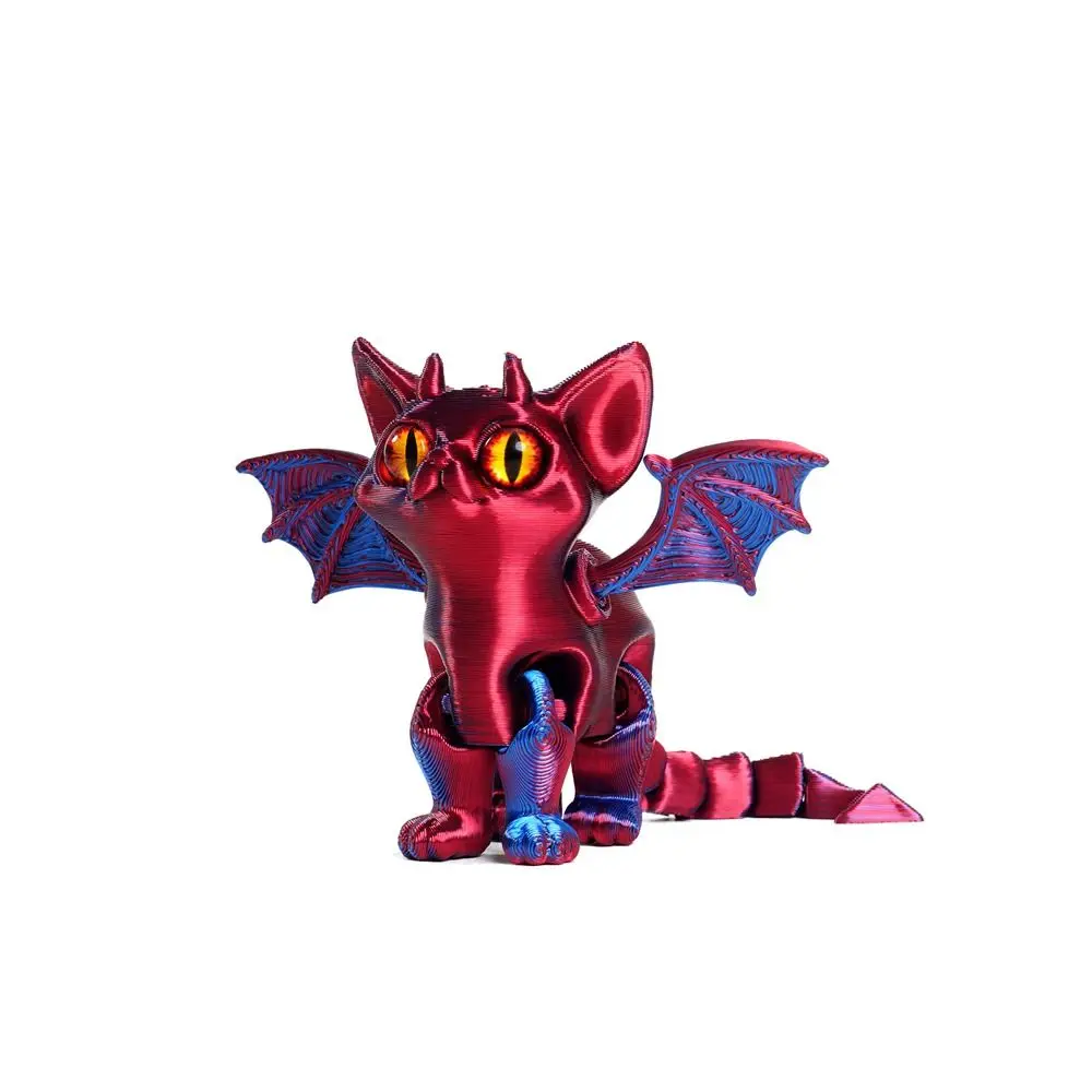 شيطان الملاك القطط ثلاثية الأبعاد مطبوعة القط متعددة المفاصل المنقولة مفصلية القط التماثيل المنمنمات عشاق القط جامع #2