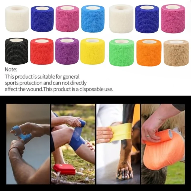 1 Stück 5 cm selbstklebende elastische Bandage - Sport-Elastikbandage, Haustierbandage, schützt Handgelenk, Knöchel, Finger und Zehen (mehrfarbig) – Detail 2
