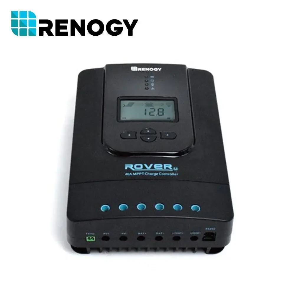 Renogy-ソーラー充電コントローラー,40アンペア,12V, 24V, DC入力,自動パラメーター,調整可能なLCDディスプレイ,ソーラーパネルレギュレーター