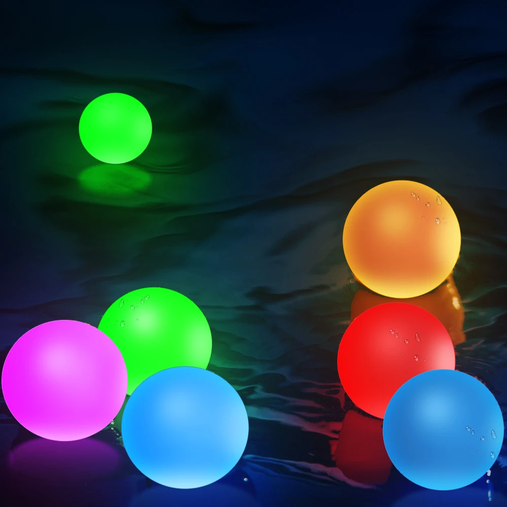 1/ 4/ 8 Packs of Rechargeable Swimming Pool Lights 3-inch LED Ball Lights 12 Hour Working Time Multi-color Variable Balls