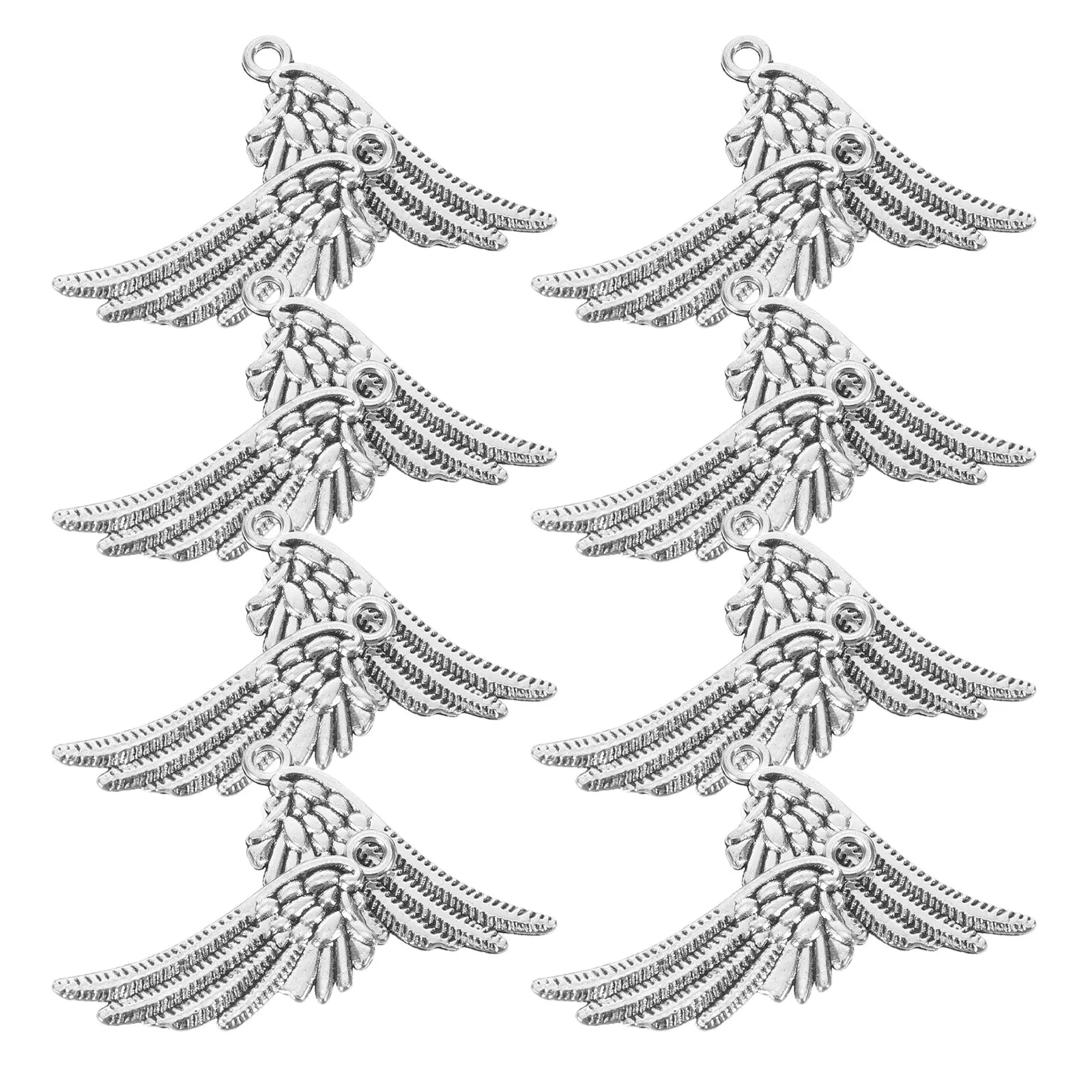 

100 шт. подвесок в виде крыльев ангела, двусторонние мини-шармы из сплава 11x29 мм для самостоятельного изготовления ожерелий, серег, брелоков, браслетов, религиозных украшений