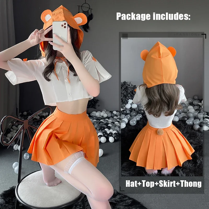 Japanese Lolita Girl Naughty Schoolgirl Cosplay Costumes Kawaii Anime Uniform Mini Skirt Sexy Women Lingerie Role Play Outfits