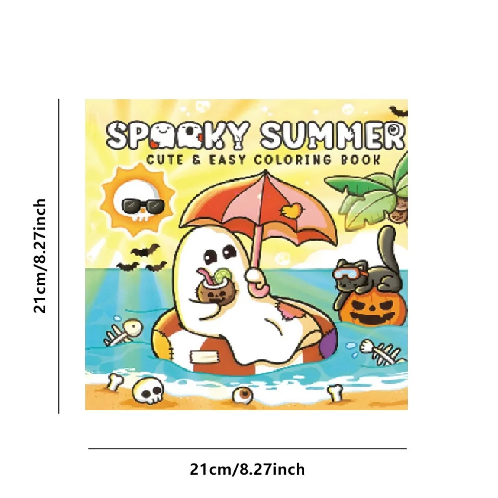 Halloween Spooky Summer Cute & Easy Coloring Book for Adults Cute Drawing Book Perfect Gift for Party and Birthday