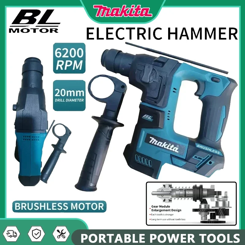 

Бесщеточный аккумуляторный перфоратор Makita 18В, литиевая батарея, беспроводные дрели, электроинструменты Makita 18В