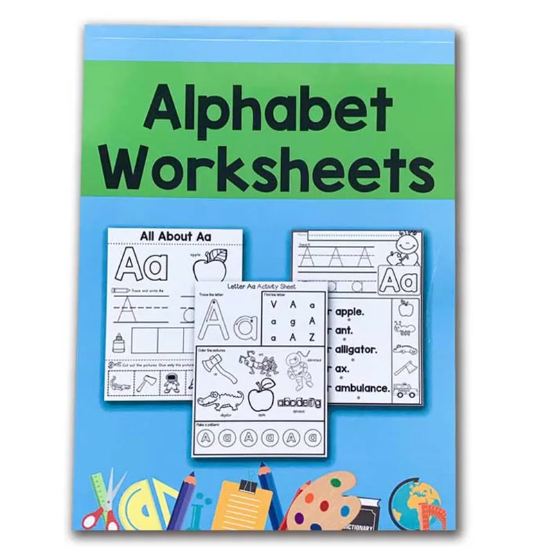 78 Pages/Book Children Learn English letter Homework ABC 26 alphabet worksheets writing Workbook  Educational Toys