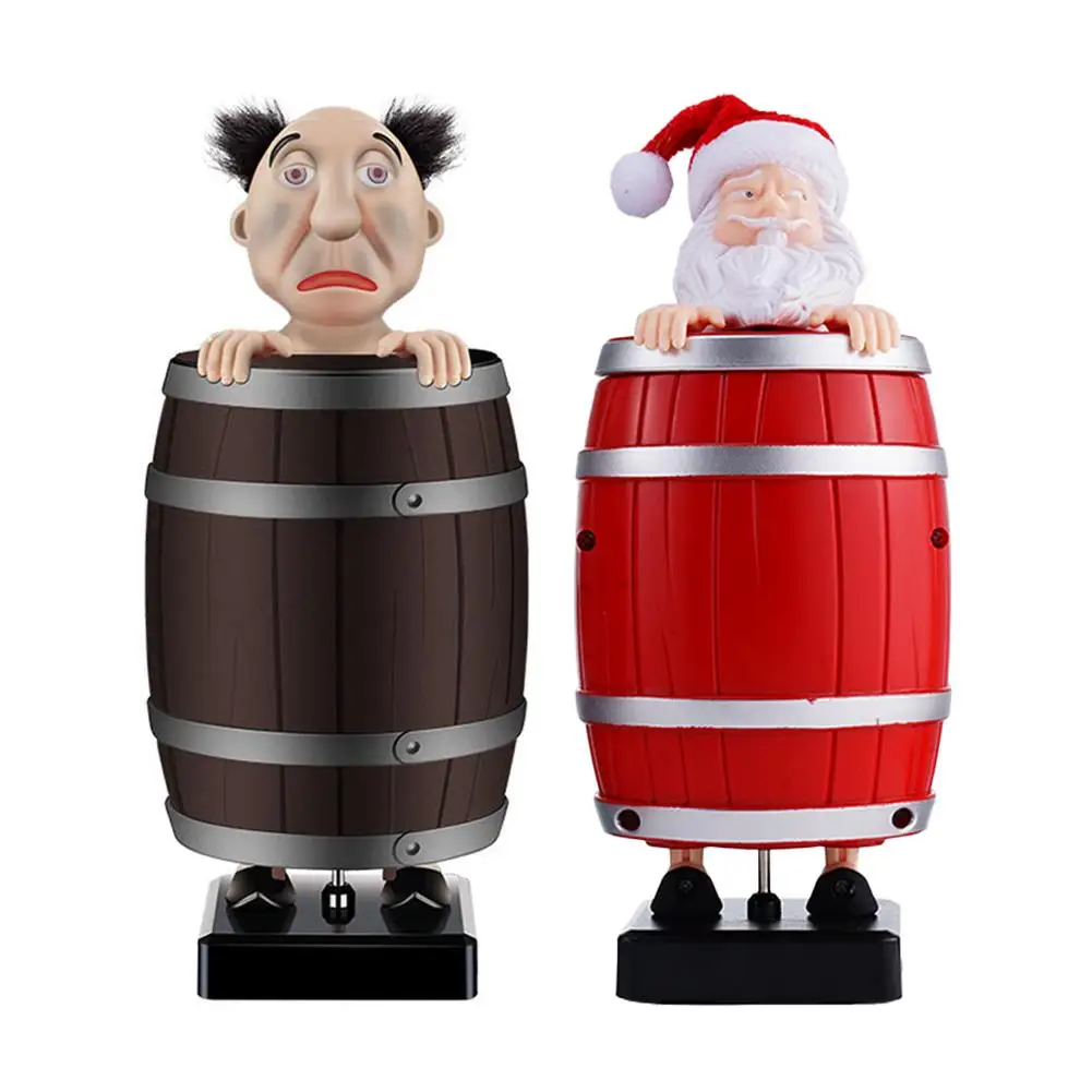 Portable Cigarette Case Creative Wooden Barrel Uncle Santa Claus Funny Cigarette Dispenser Prank Holder Box Novelty Gifts