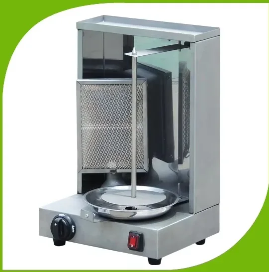Máquina de Doner Shawarma de Gas GLP, parrilla de Kebab para barbacoa con giros de propano, máquina de asar Vertical de Gas de acero inoxidable