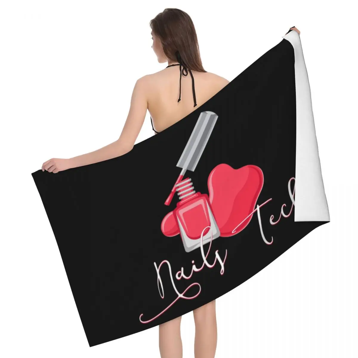 Aangepaste mode nagellak strand badhanddoek microfiber vingernagel manicure tech douche sport yoga handdoeken