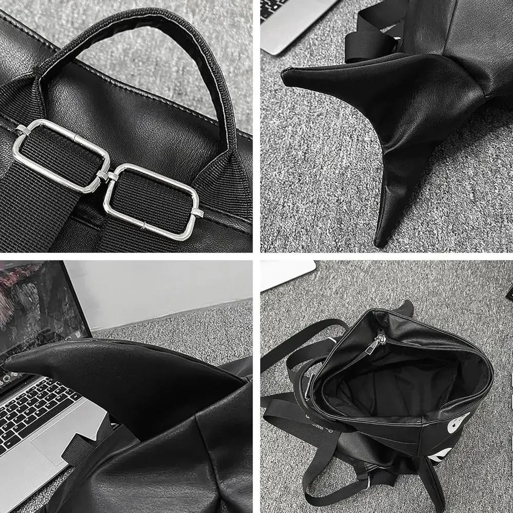 Large Capacity Shark School Bag, Travel Bag, Personalized Shark Shape Backpack, Adjustable Strap, PU Leather Shoulder Bag