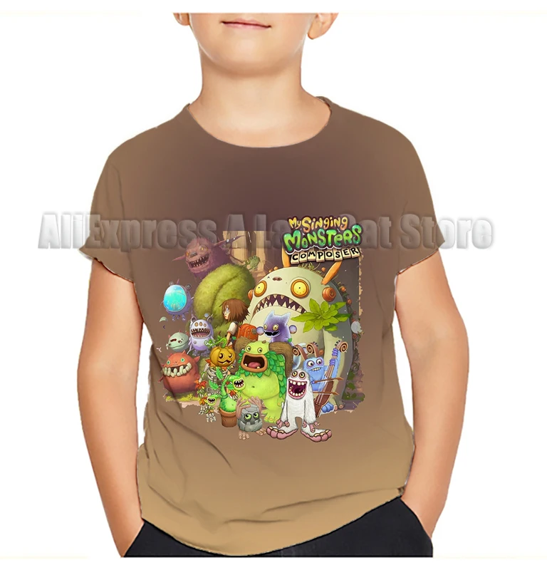 Summer My Singing Monsters T Shirts Cartoon Boys Girls Baby T-shirts Short Sleeves Children Clothing Kids Clothes Tees Tops