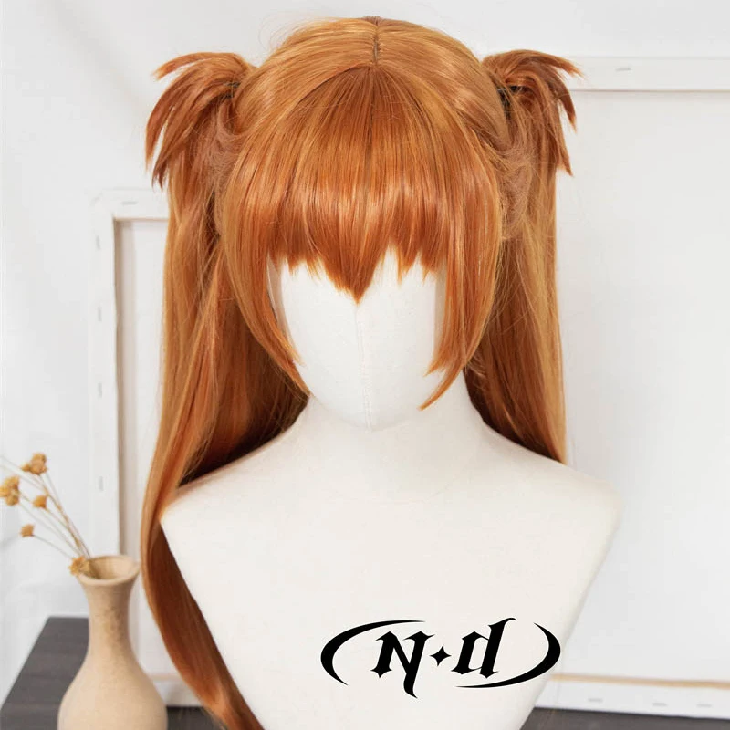ND Asuka Langley Soryu Parrucche Cosplay Parrucchino EVA Anime Cosplay Parrucche per capelli per Comic Con Coser Costume Festa a tema Resistente al calore