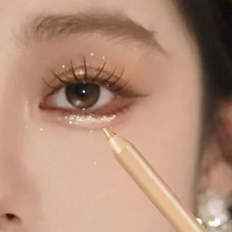 1PC Glitter Eyeshadow Pen Pearlescent Gold Glitter Eye Shadow Lying Silkworm Pen Waterproof Beauty Cosmetics Women Makeup