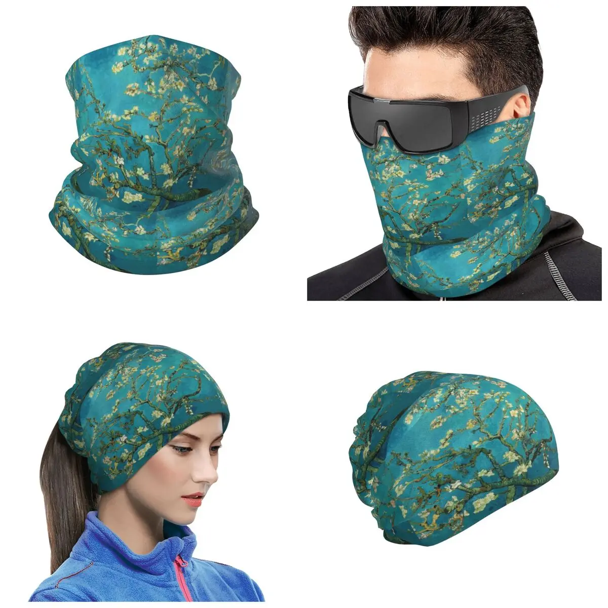 Vincent Van Gogh Blossoming Almond Tree Bandana Neck Gaiter Printed Face Scarf Cycling Balaclava Unisex Adult Washable