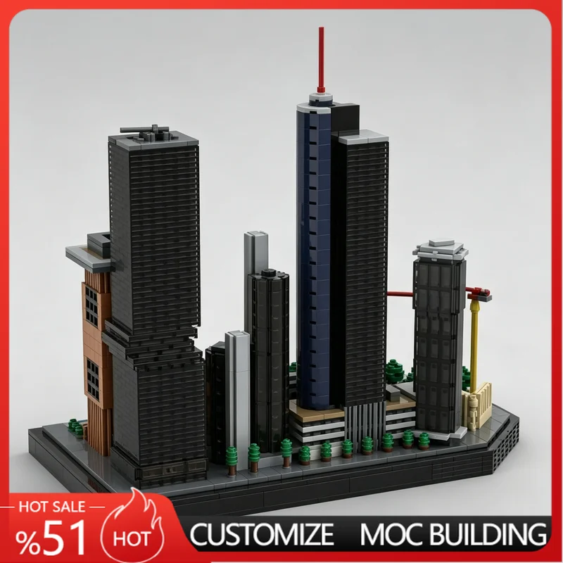 3516PCS City Skyline Micro Architecture Custom Building Blocks MOC Model DIY Toy Collection Birthday Gift For Building Hobbyists